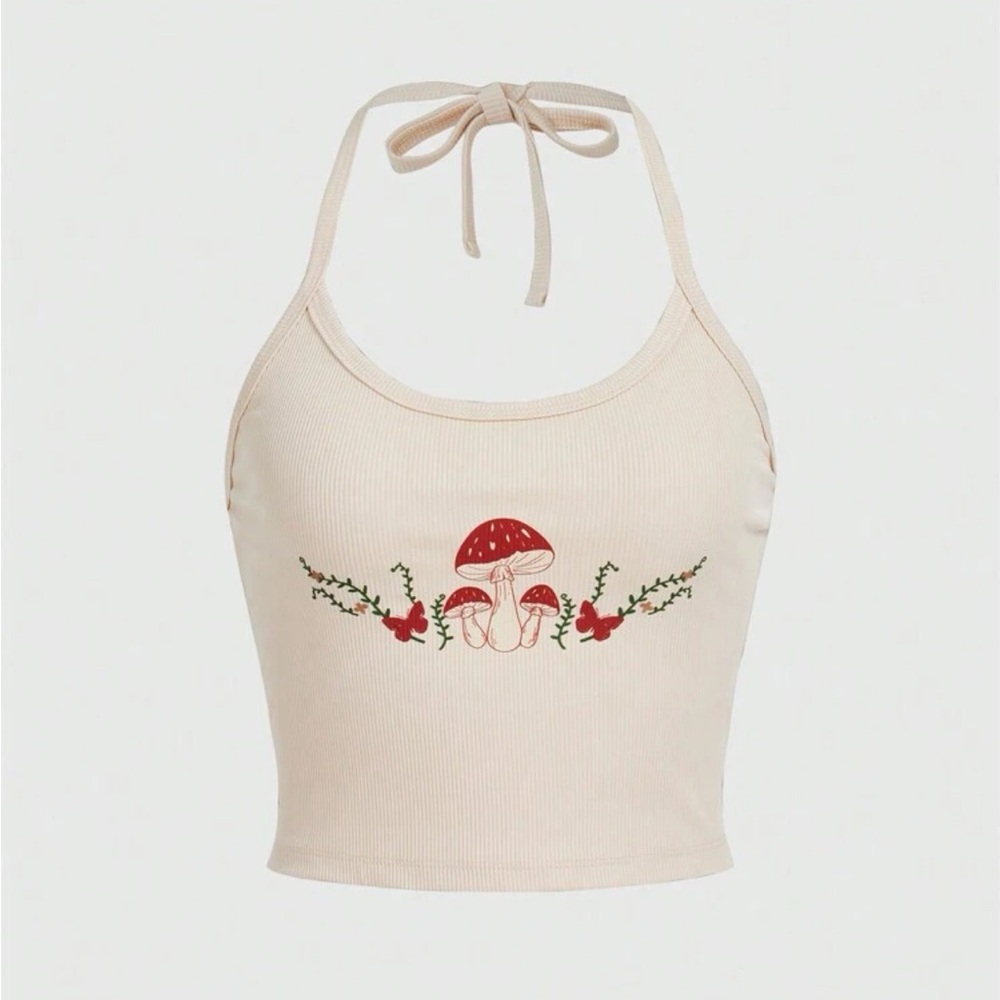NWT Fairycore mushroom halter crop top